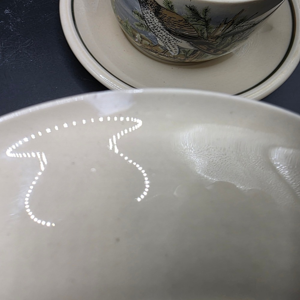 Vintage CP Colditz GDR East Germany Bird Hawk Soup Bowls and Saucers Set of 2 - Picture 13 of 16